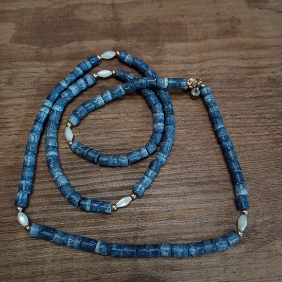 Source Unknown Jewelry - Vontage Blue Coral Beaded Necklace